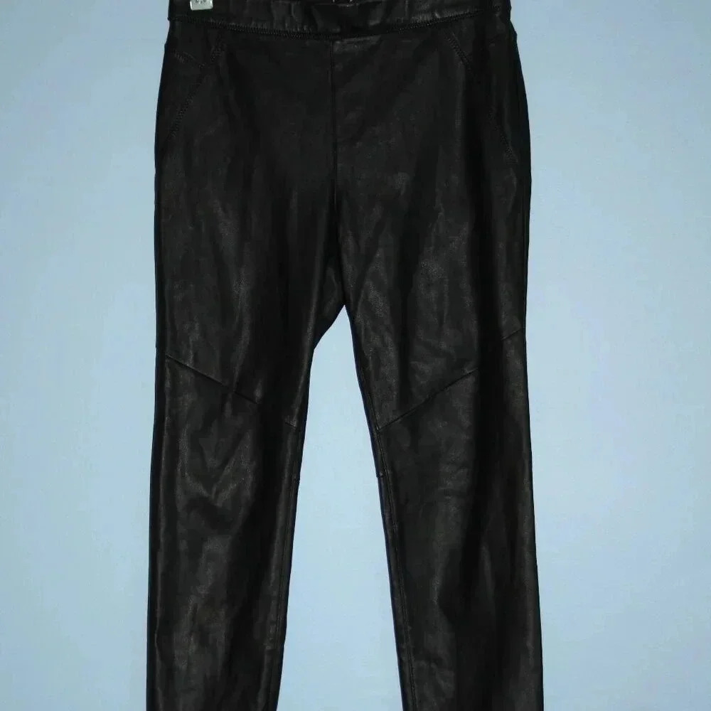 Free People Women's Black Faux Leather Leggings Size 27